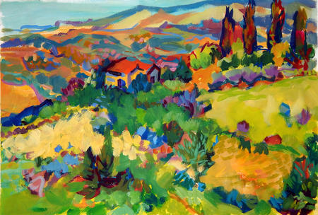 Landscape in Yellow and Lime