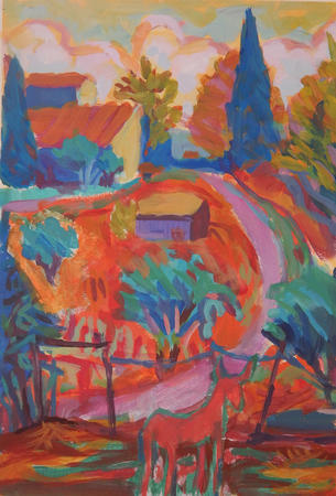 Tuscan Farm with Donkey II