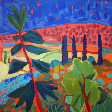 Royal Blue Sky and Pine Tree