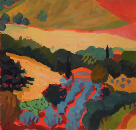 Tuscan Fields with Blue Olives