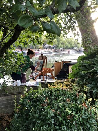 Painting in Little Venice, London