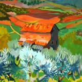 Barn with Olive Trees, Spring