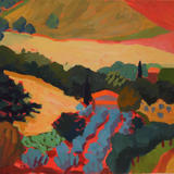 Tuscan Fields with Blue Olives