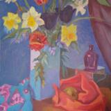 Daffodils and Black Tulips