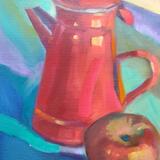 Red Coffee Pot with Apple : 2