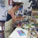 At work in the studio at Centro D'Arte Verrocchio