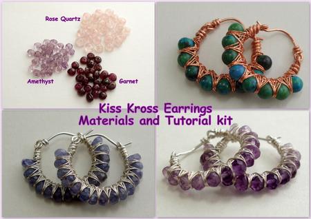 Kiss Kross Hoop Earrings Materials and tutorial Kit