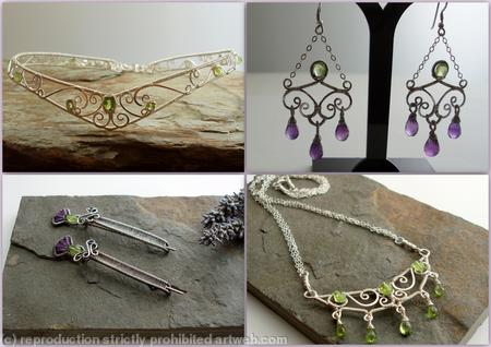 Peridot and Silver wedding collection