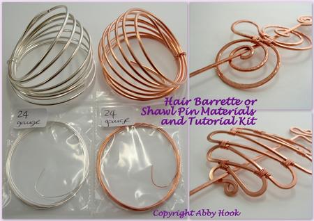 Hair Barrette or Shawl pin Materials and tutorial Kit