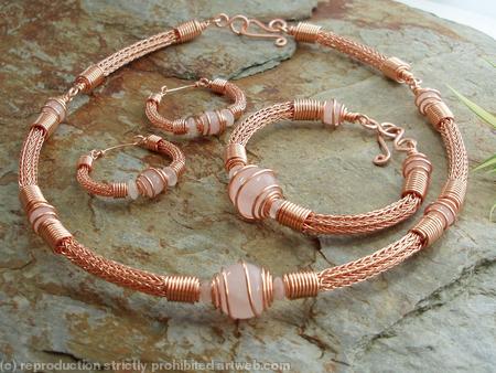 Torcesque collection - Rose Quartz and copper