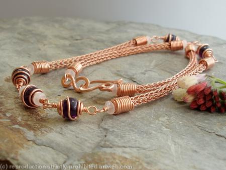 Freyja necklace - copper and Amethyst