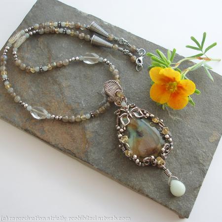 Summer Butterfly Necklace - Labrodorite and Sterling silver
