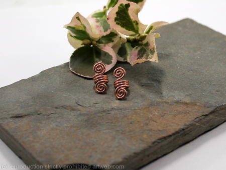 Double Spiral Beard, Dreadlock or braid ring or bead - Shiny Copper - small - 1 pair