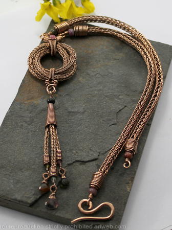 Love Knot - Viking knit in bronze with Tourmaline