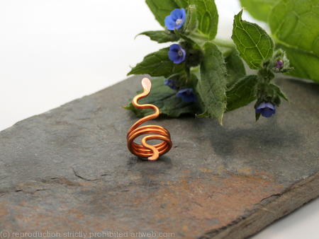 Snake Beard, Dreadlock or braid ring or bead - Copper - Large