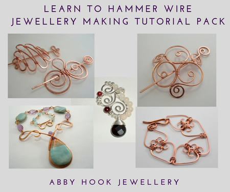 Learn to Hammer Wire - Jewellery Making Tutorial pack - 8 lessons included 