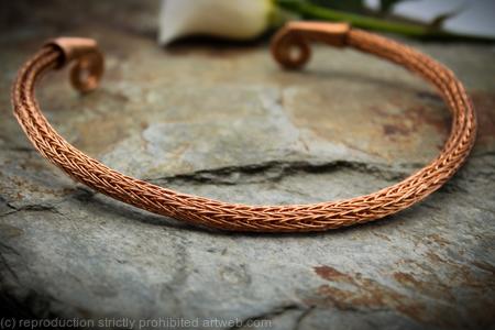 Viking Knit Neck Torc - Copper, Celtic Torq or Torque - wire woven necklace - small