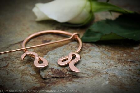 Penannular Brooch - Asymetrical Snake Copper - Celtic , Viking or Scottish pin