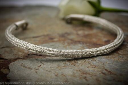 Viking Neck Torc - Sterling silver, Celtic Torq or Torque - wire woven necklace - small