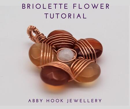 Briolette Flower, Wire Jewelry Tutorial, PDF file instant download, includes 3 lessons