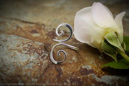 Sterling Silver Adjustable ring - Double Spiral wraparound - Size 8 To 10 (UK Q To T1/2)