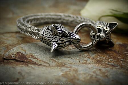 Wolf Head Viking Bracelet - Stainless Steel 
