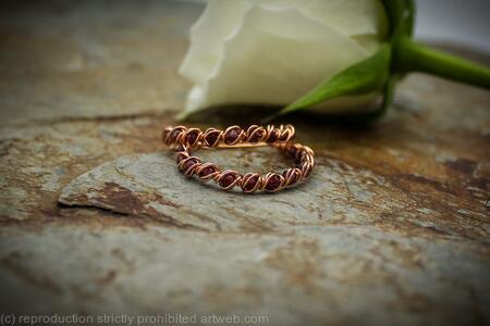 Copper Hoop Earrings with Amazonite, Handmade Wire Wrapped Gemstone Hoops
