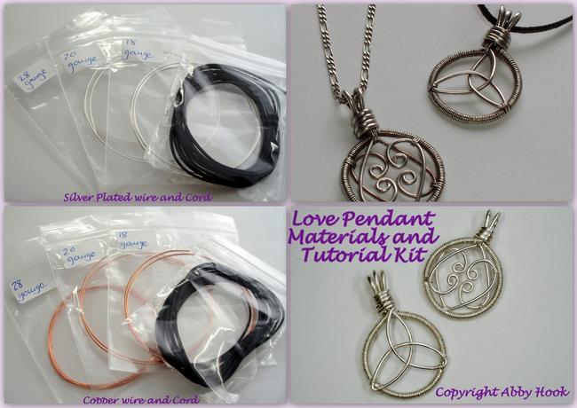 Love Pendants Materials and tutorial kit