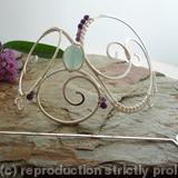 Large Barrette with Amethyst and Amazonite 