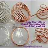 Hair Barrette or Shawl pin Materials and tutorial Kit
