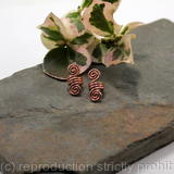 Double Spiral Beard, Dreadlock or braid ring or bead - Shiny Copper - small - 1 pair