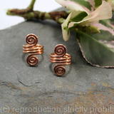 Double Spiral Beard, Dreadlock or braid ring or bead - Shiny Copper - Medium - 1 pair