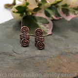 Double Spiral Beard, Dreadlock or braid ring or bead - Antiqued Copper - small - 1 pair