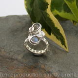Reserved for Jimbo Double Stone Ring - Woven shiny Sterling silver wire and Labradorite
