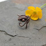 Eye of Horus Beard, Dreadlock or braid ring or bead - Antiqued Copper - Large
