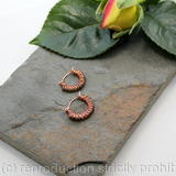 Kiss Kross Hoop Earrings - Copper wire and faceted Grossular Garnet - small