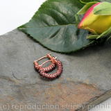 Kiss Kross Hoop Earrings - Copper wire and faceted Garnet - small