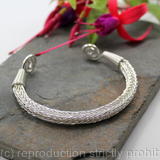 Viking Knit Wrist Torc - Sterling silver - Celtic Torq or Torque