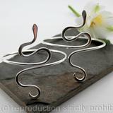 Asymetrical Snake Sterling Silver Armlet, Arm Bracelet, Cuff, Upper Arm Cuff - one pair