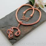 Labrarorite and copper wire woven, layered necklace with Viking knit chain - Celestial