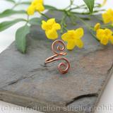 Single Wrap Double Spiral copper Adjustable ring size 5 to 7 (UK J1/2 to O)