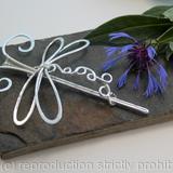Styled Dragonfly Hair Barrette Or Scarf Pin - Medium - Textured Shiny Sterling silver - Hair Clip