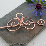 Double Spiral Hair Barrette - Smooth Copper - Hair clip
