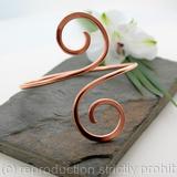 Double Spiral Copper Armlet, Arm bracelet, Upper arm Cuff, Small