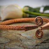 Double spiral Viking Knit bracelet - Copper, Medium Arm bangle, Cuff