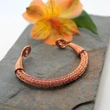 Viking Knit Wrist Torc - shiny Copper - Celtic Torq or Torque - Small