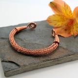 Viking Knit Wrist Torc - shiny Copper - Celtic Torq or Torque - Medium
