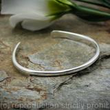 Minimalist - Small Sterling Silver Bangle, Bracelet, open bangle, Hand forged cuff