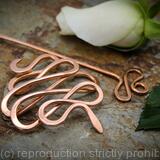 Serpent Hair Barrette - Large Copper - Hair clip or slide, shawl or scarf pin