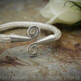 Double spiral Viking Knit Armlet - Sterling Silver, Arm bracelet, Cuff - small